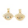 Brass Micro Pave Cubic Zirconia Pendants ZIRC-P106-10G-1