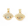 Brass Micro Pave Cubic Zirconia Pendants ZIRC-P106-10G-1