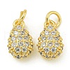 Rack Plating Brass Micro Pave Clear Cubic Zirconia Charms KK-Z067-23G-05-1