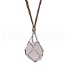 Crystal Holder Cage Necklace NJEW-JN04587-03-4