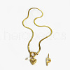 304 Stainless Steel Letter and Heart Pendant Necklaces for Women FS-WG694DF-16-1
