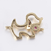 Brass Micro Pave Cubic Zirconia Puppy Links connectors ZIRC-G125-02A-3