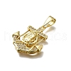 Brass Micro Pave Cubic Zirconia Pendants KK-C090-38-3