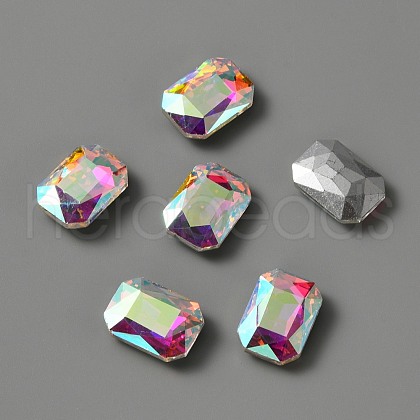 Glass Rhinestone Cabochons RGLA-WH0005-10A-1