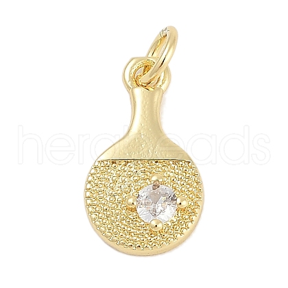 Brass Micro Pave Cubic Zirconia Pendants KK-Q028-62G-1
