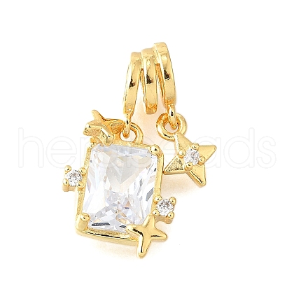 Brass Micro Pave Cubic Zirconia Pendants KK-V008-28G-1