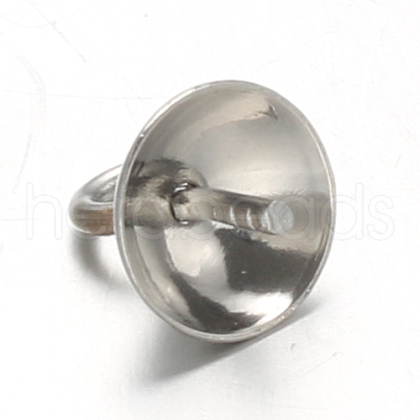304 Stainless Steel Cup Pearl Peg Bails Pin Pendants STAS-F094-03B-P-1