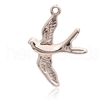 Cadmium Free & Nickel Free & Lead Free Alloy Swallow Pendants PALLOY-E391-26RG-NR-1