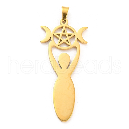 304 Stainless Steel Pendants STAS-P330-02G-1