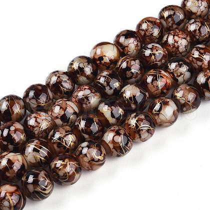 Baking Painted Glass Beads Strands X1-DGLA-N003-10mm-B06-1