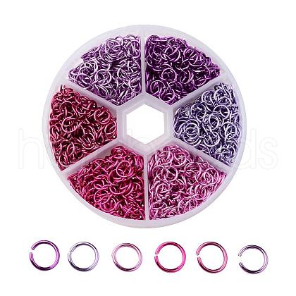 6 Colors Aluminum Wire Open Jump Rings ALUM-X0001-01C-1