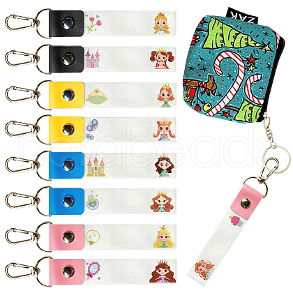 PU Leather & Cotton Name Marker Keychain AJEW-WH0514-019-1