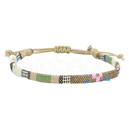 Adjustable Bohemian Style Cotton & Linen Cord Braided Bracelets for Friendship OB0004-4-1