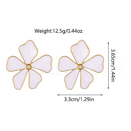 304 Stainless Steel Enamel Stud Earrings FS-WG1F046-05-1