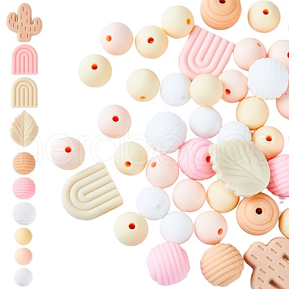 HOBBIESAY Food Grade Eco-Friendly Silicone Beads SIL-HY0001-02-1
