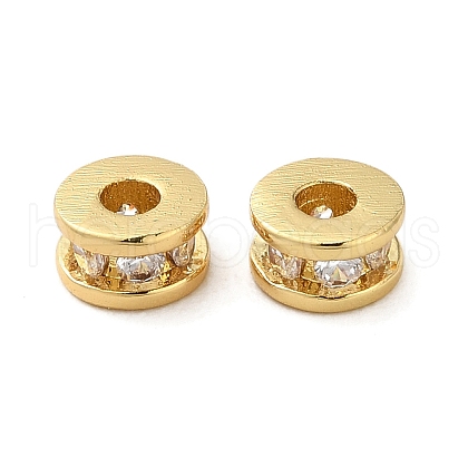 Rack Plating Brass Pave Cubic Zirconia Beads KK-K346-32G-01-1