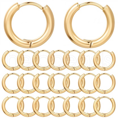 SUNNYCLUE 12Pairs 304 Stainless Steel Huggie Hoop Earrings EJEW-SC0001-24-1