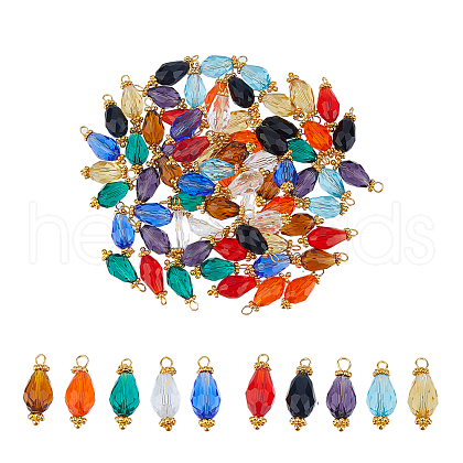 Brass Glass Pendants PALLOY-FH00040-1