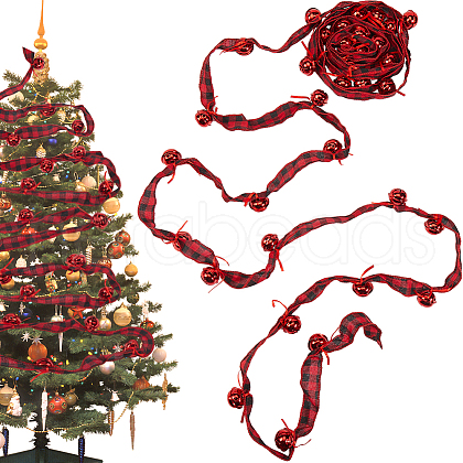 SOFPLATE 5.5M Christmas Polyester Tartan Print Ribbon for Sewing Decoration OCOR-SP0001-15-1