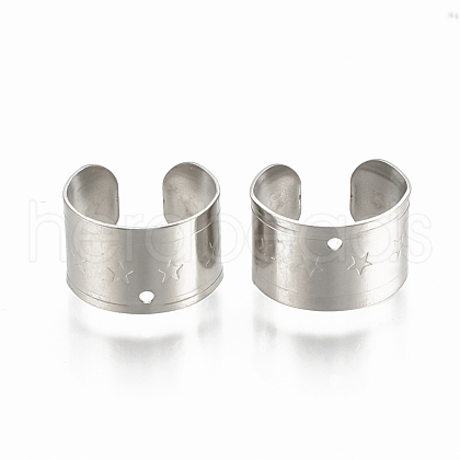 304 Stainless Steel Cuff Earrings STAS-S078-18-1