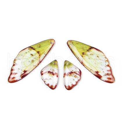 Transparent Resin Wing Earrings Pendants FIND-TAC0006-59D-1