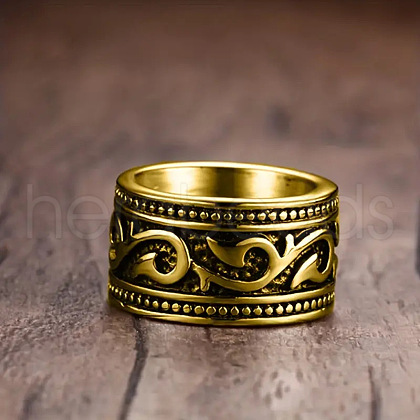 Vintage Totem Stainless Steel Wide Finger Rings for Men FS-WG9BFEA-02-1