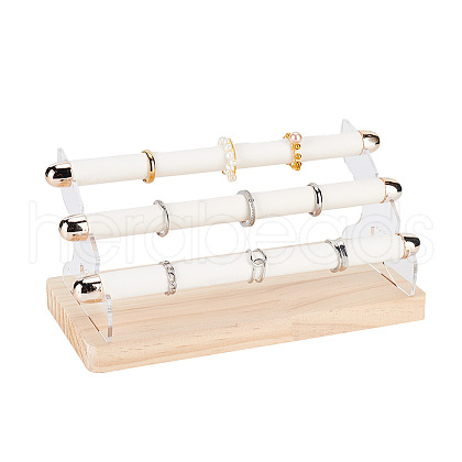 Wood & Acrylic Ring Display Risers RDIS-WH0001-30-1