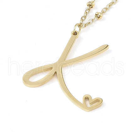 304 Stainless Steel Pendant Necklaces NJEW-H029-02G-K-1