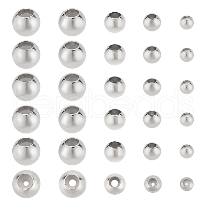 ARRICRAFT 30Pcs 5 Style 202 Stainless Steel Beads STAS-AR0001-62-1