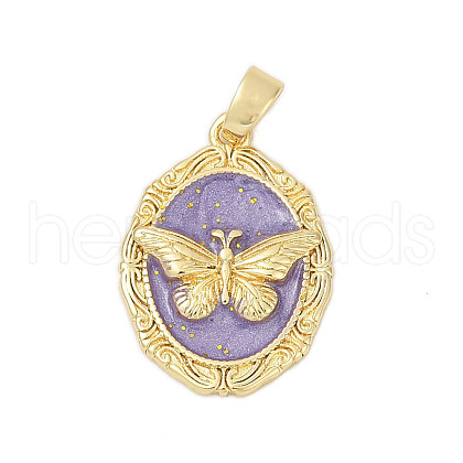 Brass Enamel Pendants KK-U068-09G-02-1