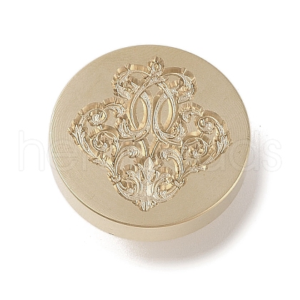 Golden Tone Wax Seal Brass Stamp Head DIY-B079-02G-27-1
