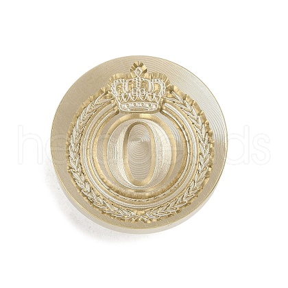 Golden Tone Crown Initial Wax Seal Brass Stamp Heads AJEW-A065-01O-1