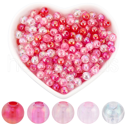 SOFPLATE 1000Pcs 5 Colors Valentine's Day Transparent Acrylic Beads MACR-SP0001-29A-1