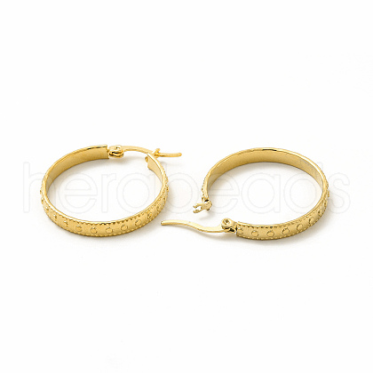 201 Stainless Steel Round Spot Hoop Earrings with 304 Stainless Steel Pin for Women EJEW-M214-10D-G-1