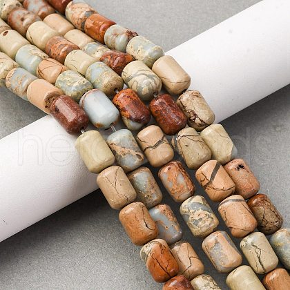 Natural Aqua Terra Jasper Beads Strands G-L624-C03-12x8mm-1