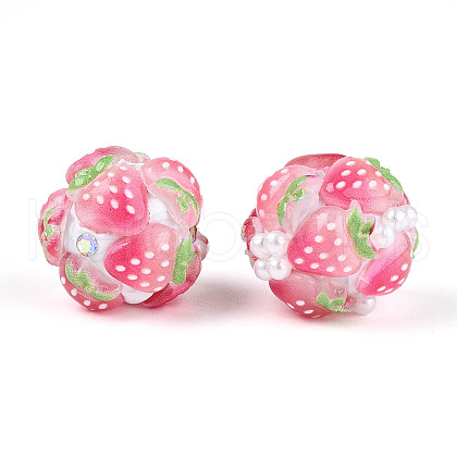 Fruit Round Resin Beads RESI-T059-03I-1