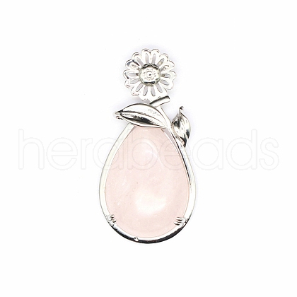 Natural Rose Quartz Pendants PW-WG38857-06-1