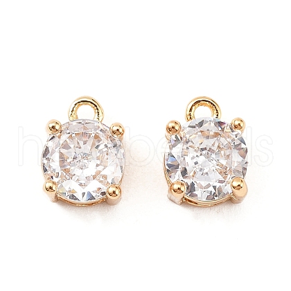 Brass Micro Pave Cubic Zirconia Pendants KK-D382-04G-03-1