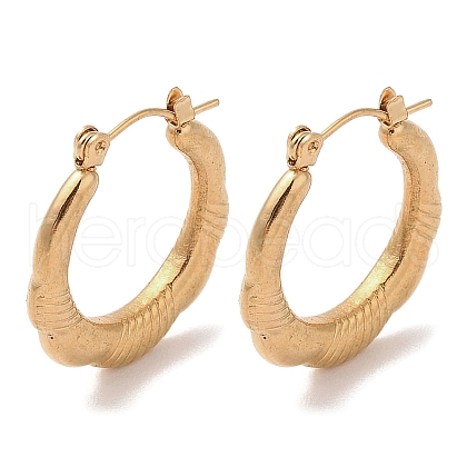 Flower 201 Stainless Steel Half Hoop Earrings for Women EJEW-G385-11G-1