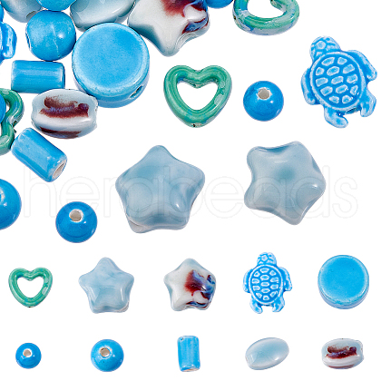 DELORIGIN Handmade Porcelain Beads Sets PORC-DR0001-01B-1