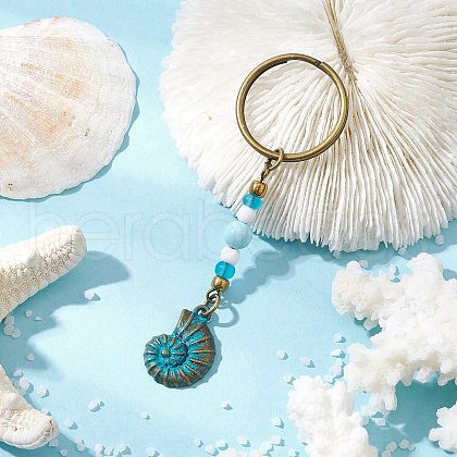 Alloy Conch Pendant Keychains KEYC-JKC01225-01-1