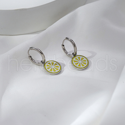 Stainless Steel Lemon Hoop Earrings EU6572-1-1