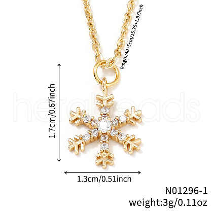 Elegant Brass Micro Pave Clear Cubic Zirconia Snowflake Hoop Earrings & Pendant Necklaces for Women ET8021-3-1