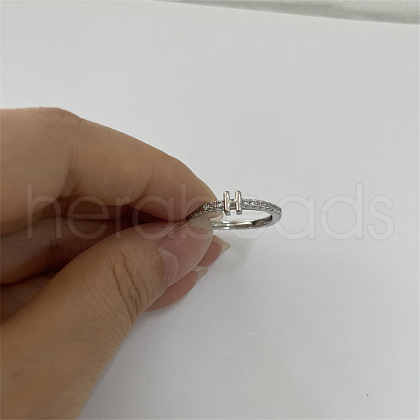 Brass Micro Pave Clear Cubic Zirconia Finger Rings FS-WGE303B-20-1