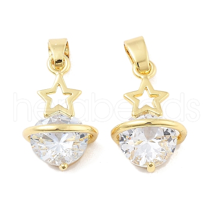 Planet Brass Micro Pave Cubic Zirconia Pendants KK-M325-10G-1