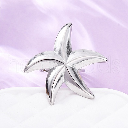 304 Stainless Steel Cuff Rings RJEW-D306-20P-1