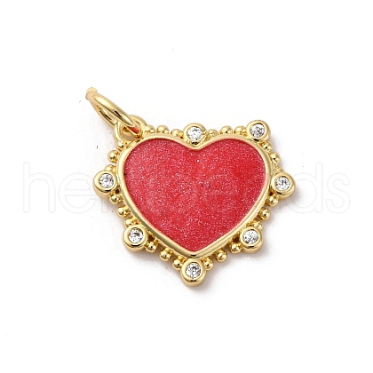 Brass Pave Cubic Zirconia with Enamel Charms KK-Q098-20G-C-1