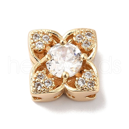 Brass Micro Pave Clear Cubic Zirconia Beads KK-G503-12G-1