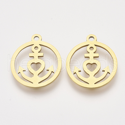 201 Stainless Steel Pendants STAS-S110-042G-1