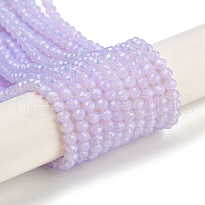 Baking Painted Transparent Glass Beads Strands DGLA-A034-J3mm-B06-1
